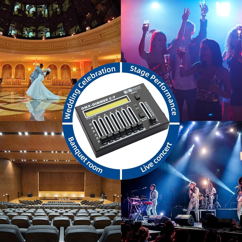 ygybeyond DMX-C7Controller,14Channel, DMX512, Controller, Stage Lighting Equipment & Accessorie For Dj, Ktv, Large Concert, DMX Light Controller (14 channel DMX-C7) - Image 5